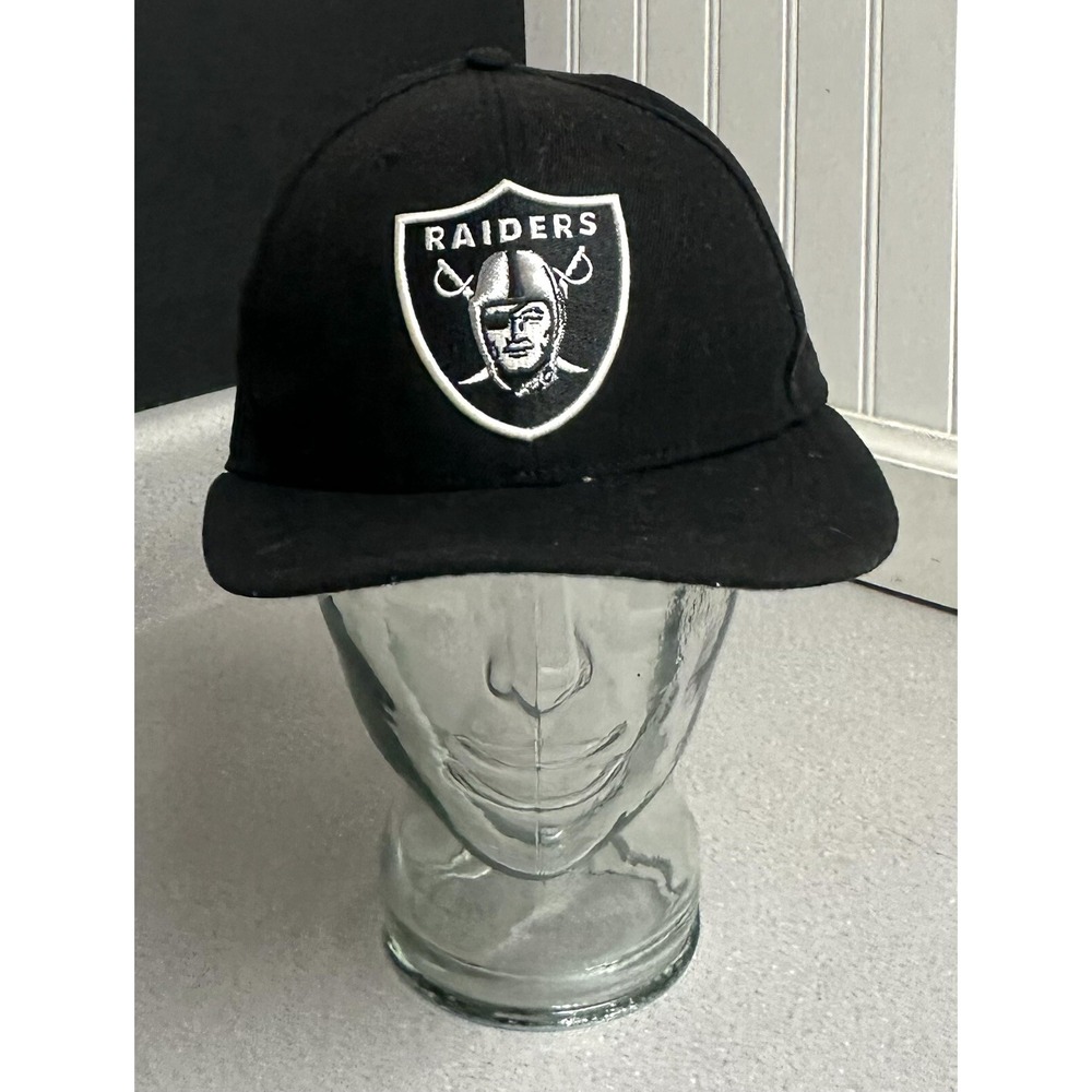 NEW ERA 59FIFTY FITTED HAT CAP NFL LAS VEGAS RAIDERS BLACK/SILVER ADULT SZ 7 1/2